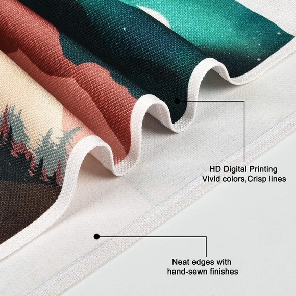 Bohemian Retro Forest/Mountain Colorful Nature Banner Tassel Room Wall Decor Set - Picture 5 of 6